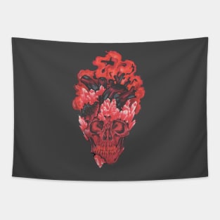 Red Crystal Skull Tapestry