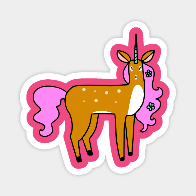 Unicorn Deer Magnet by saradaboru