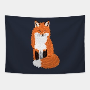 Artwork of a Sitting Red Fox I Tapestry