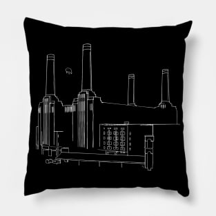 New Pink Floyd Animals Minimalistic White on Black Pillow