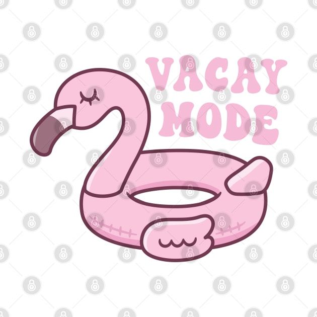 Cute Pink Flamingo Pool Float Vacay Mode by rustydoodle