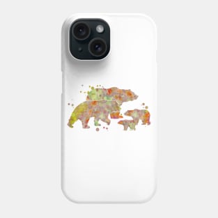 Bear Family Watercolor Painting Phone Case