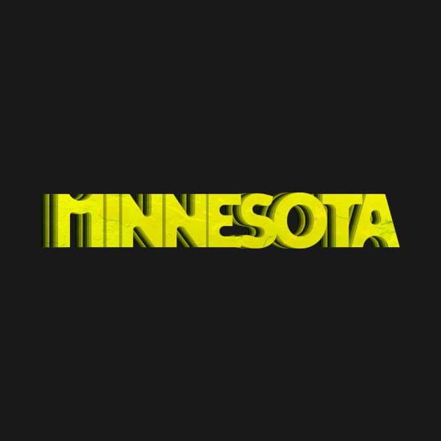 Minnesota Typography Yellow by tonylonder