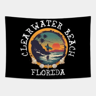 Clearwater Beach - Florida (with White Lettering) Tapestry