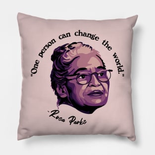 Rosa Parks Portrait and Quote Pillow