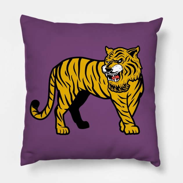 Retro Tiger Cartoon Pillow by SLAG_Creative
