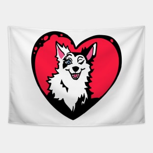 Heart wink dog car sticker plus Tapestry