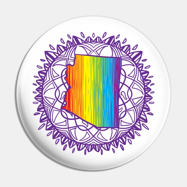 Arizona Mandala Pride Pin by Manfish Inc.