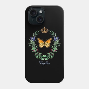 Papillon Monarch Butterfly Lavender Wreath Cottagecore Gardener Phone Case