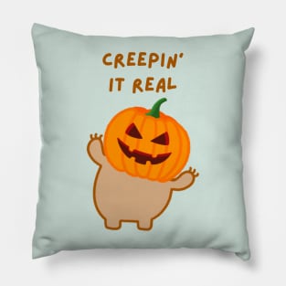 Keeping It Real Halloween Pumpkin Head Sloth Pillow