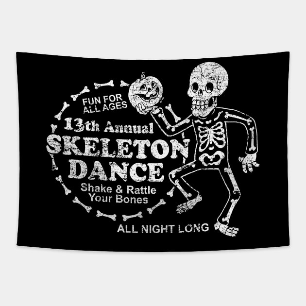 Skeleton Dance Tapestry by chrisraimoart