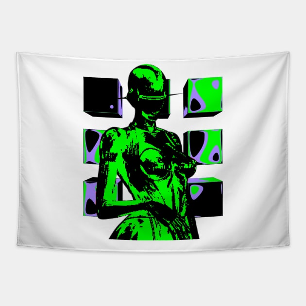 Pixel Cyborg Tapestry by RAdesigns