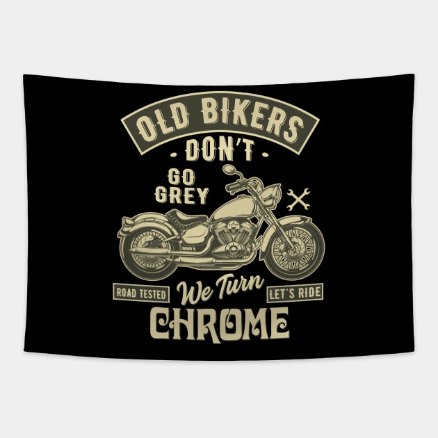 Old Bikers don't go Gray - Motorcycle Graphic Tapestry by Graphic Duster