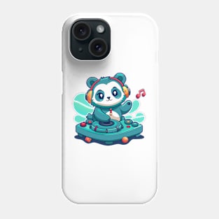 cute panda playing dj music Phone Case