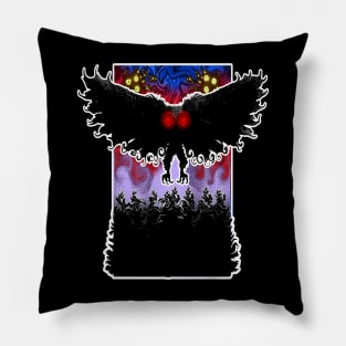 Mothman West Virginia Wing Humanoid Moth Retro Vintage Pillow