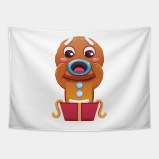 Christmas Sticker, Ginger Man Sticker Tapestry