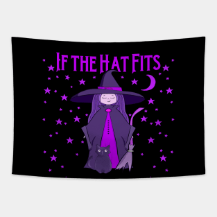 If the Hat Fits Purple Cheeky Witch® Tapestry