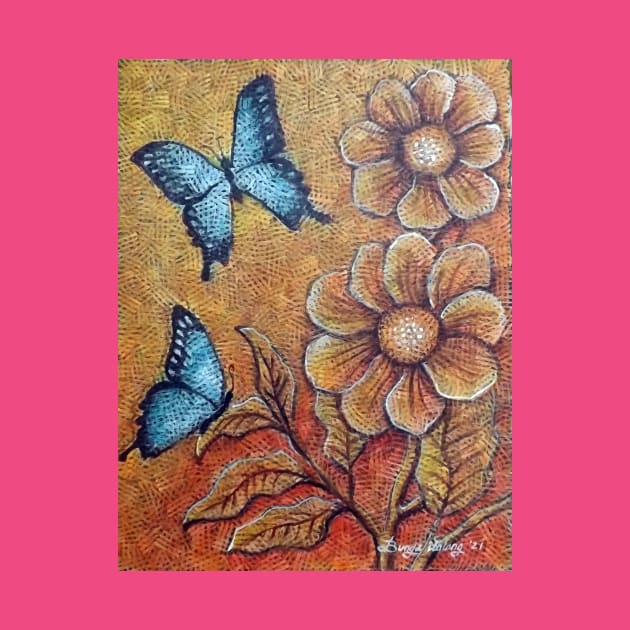 Flowers and Butterfly by Yudi's-Craft