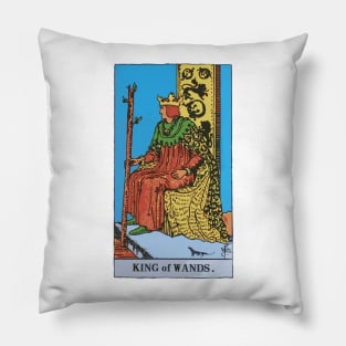 King of Wands - A Tarot Print Pillow