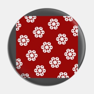 white and red hawaiian pattern Pin