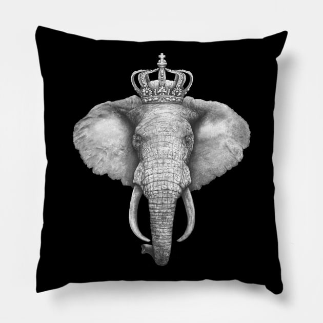 The King Elephant Pillow by kodamorkovkart