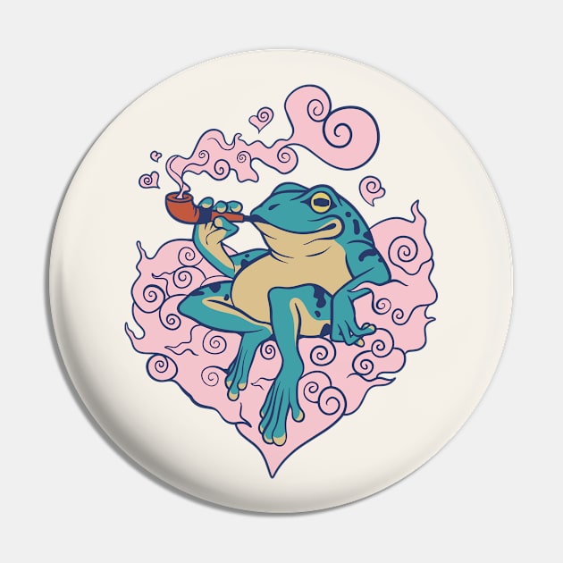 Smoke Frog Love Valentines Day Pin by Nessanya