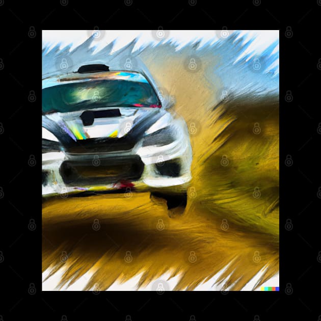 Digital Art of a Rally Car In Mid Air 4 by JustAnEngineer