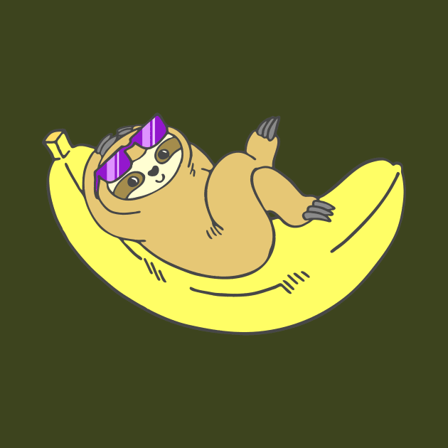 Cool Bananas Sloth by natelledrawsstuff