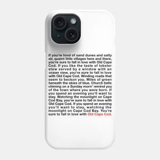 Old Cape Cod (Dark Lettering) Phone Case