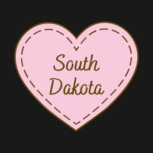 I Love South Dakota Simple Heart Design T-Shirt