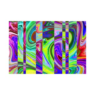 green and purple trippy swirls T-Shirt