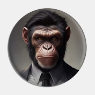 Adorable Wild Monkey In A Suit Animals Pin