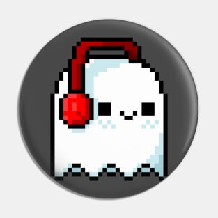 Music Ghost Pixel Art Pin