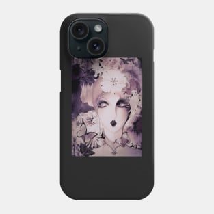 lilac and mauve art deco poster print collage Phone Case