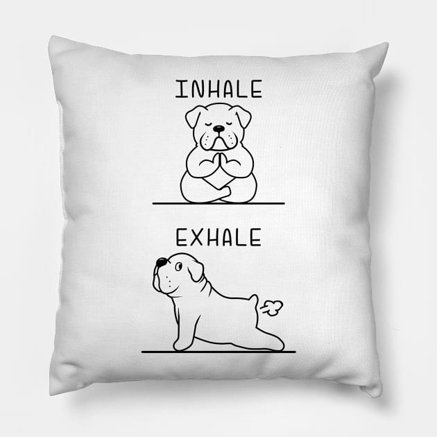 English bulldog yoga Pillow by MasutaroOracle