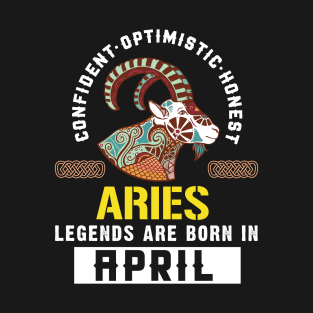 Zodiac Aries: Born In April T-Shirt