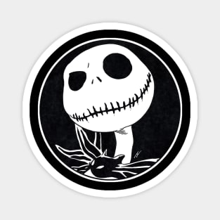 JACK SKELLINGTON - The Nightmare Before Christmas (Circle Black and White) Magnet