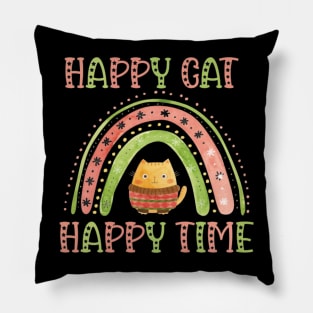 Happy cat happy time Pillow