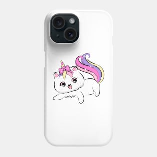 Cute loving Caticorn Playing Unicorn girl Phone Case