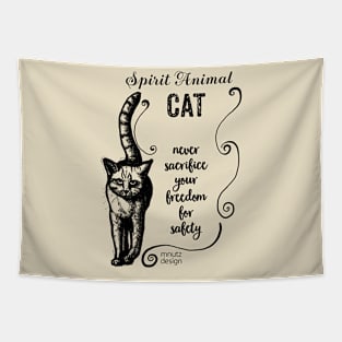 Spirit animal cat black Tapestry