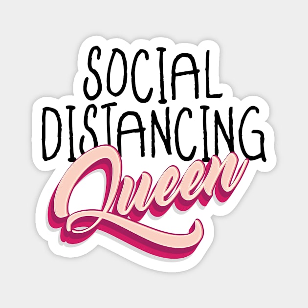 Social Distancing Queen, Covid19 , Coronavirus T-shirt, Girl T-shirt Magnet by Utopia Shop