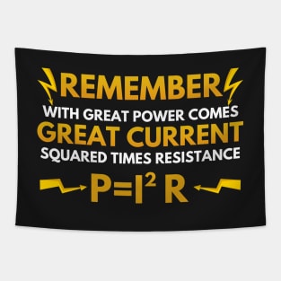 Electrician With Great Power Comes Great Current Squared Times Resistance Tapestry