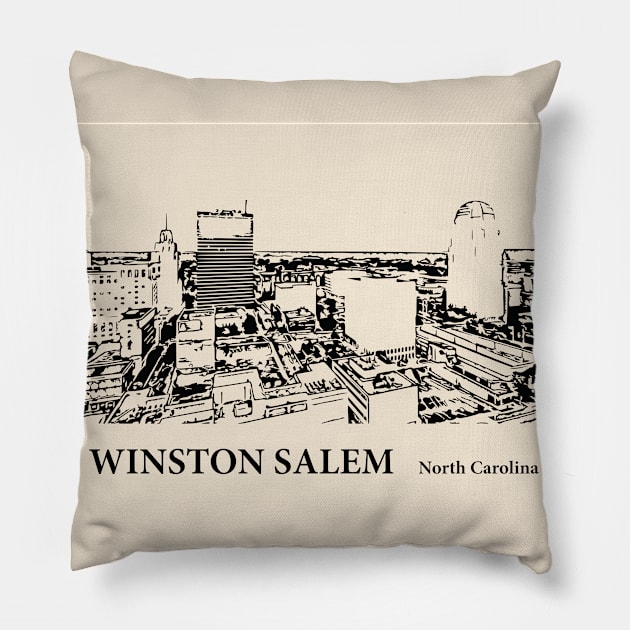 Winston Salem - North Carolina Pillow by Lakeric