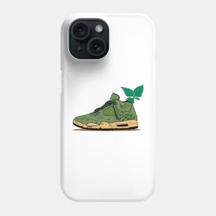 Step into a Greener Future with Our Beige, Brown & Green Sneaker Design Phone Case