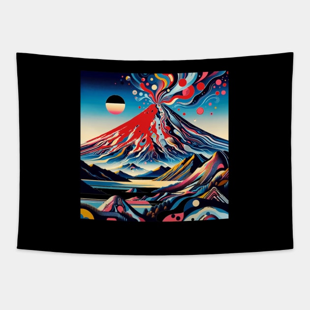 OSOMO Volcano Chile Artistic Eruption Skyline Graphic Tapestry by Sambastyles