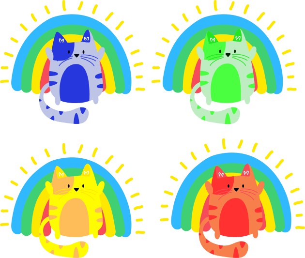 Rainbow Cats Kids T-Shirt by SpareManners