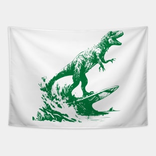 Dinosaur Surfing in Style Tapestry