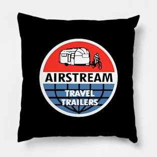 Vintage Airstream Travel Trailers Logo Pillow