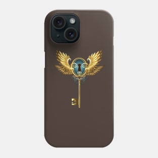 Key with Golden Wings ( Steampunk wings ) Phone Case