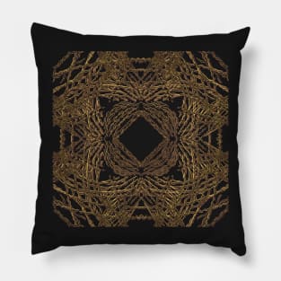 Gold Rope Abstract Kalleidoscope pattern clock Pillow